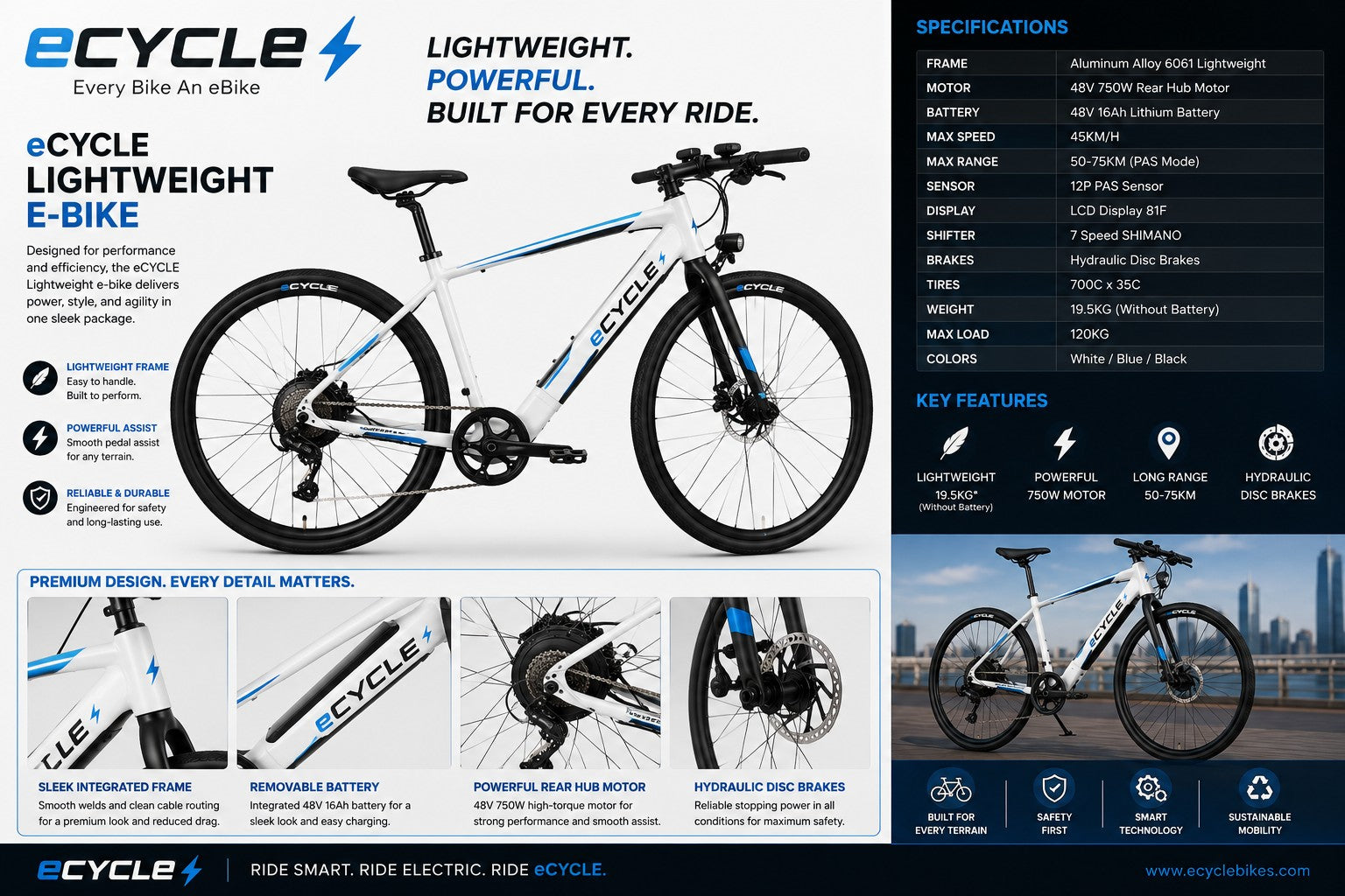 eCYCLE lightweight e-bike