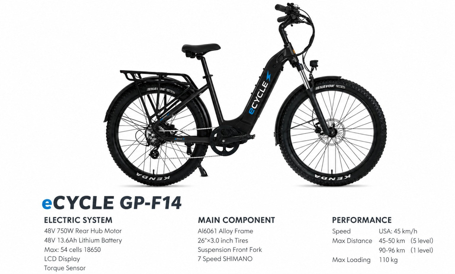 eCYCLE GP-F14 specification sheet
