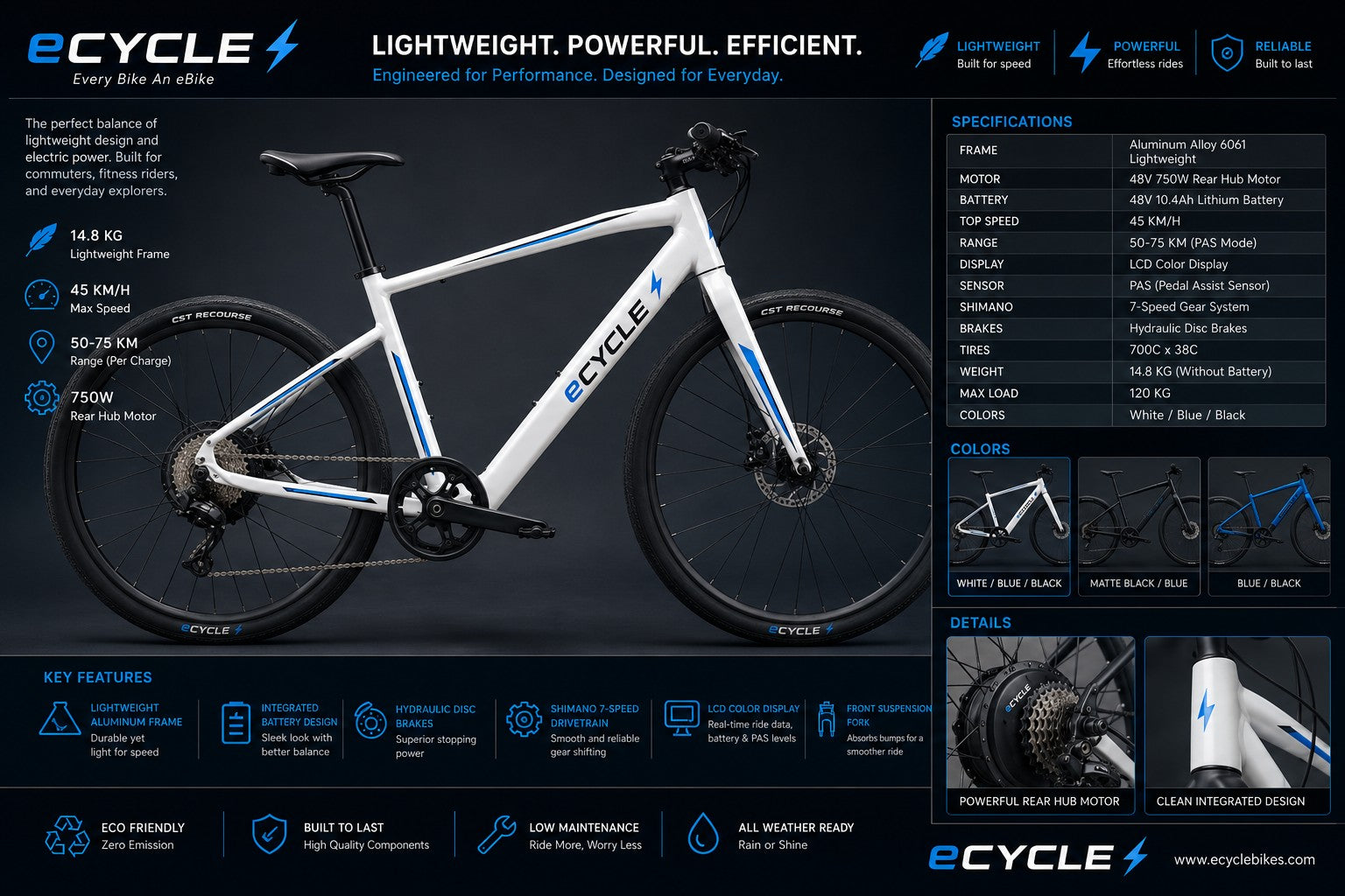 eCYCLE lightweight detail sheet